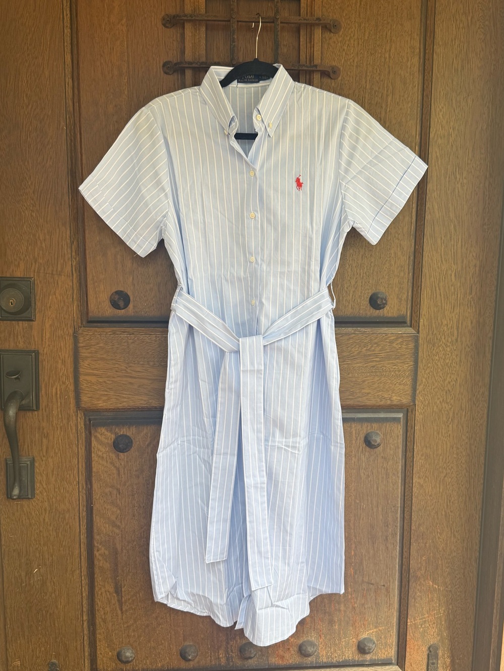 Ralph Lauren Light Blue and White Shirt Dress Size S